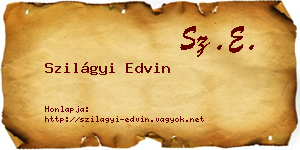 Szilágyi Edvin névjegykártya
